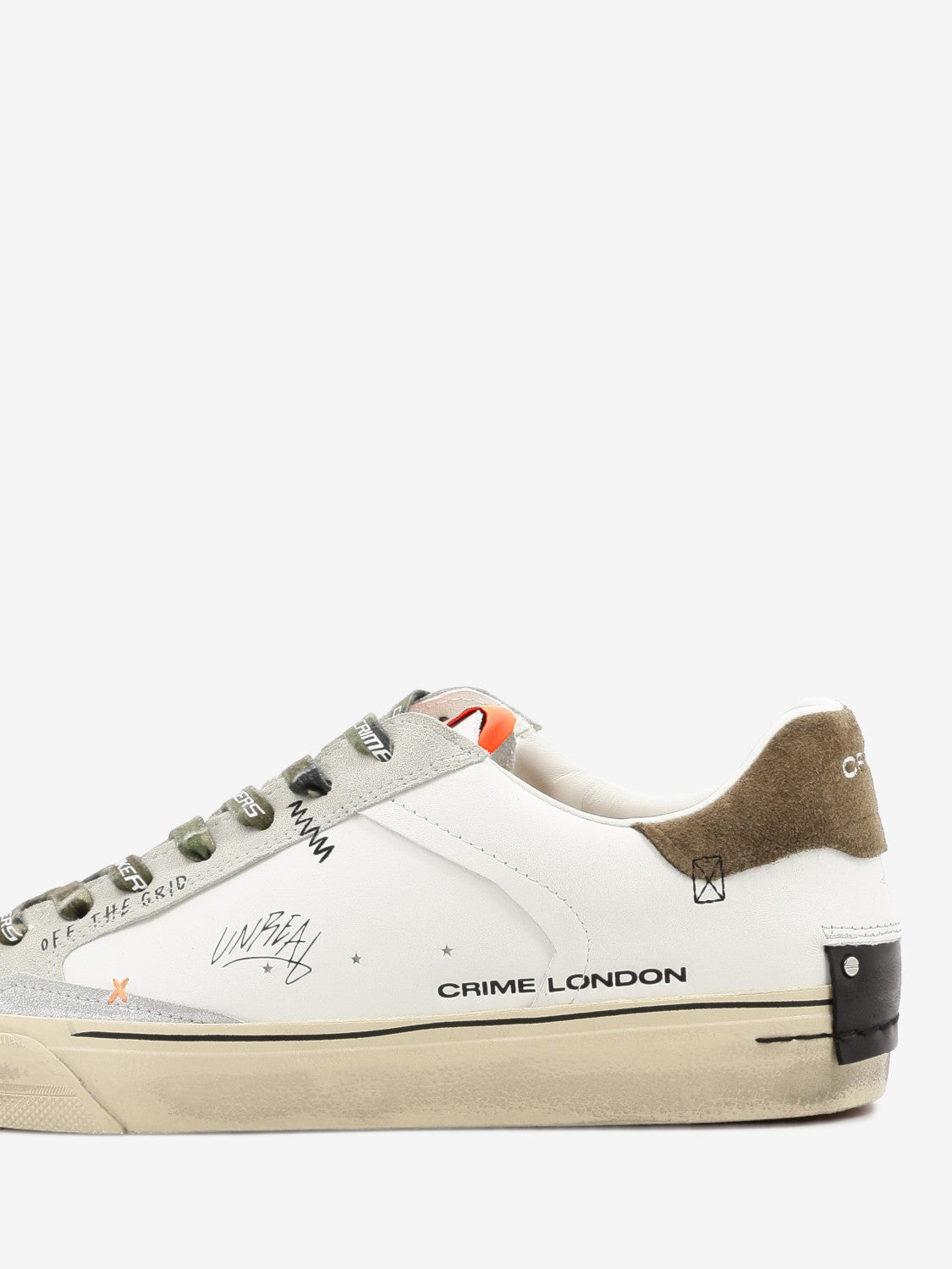 Sneakers Distressed bianco / militare