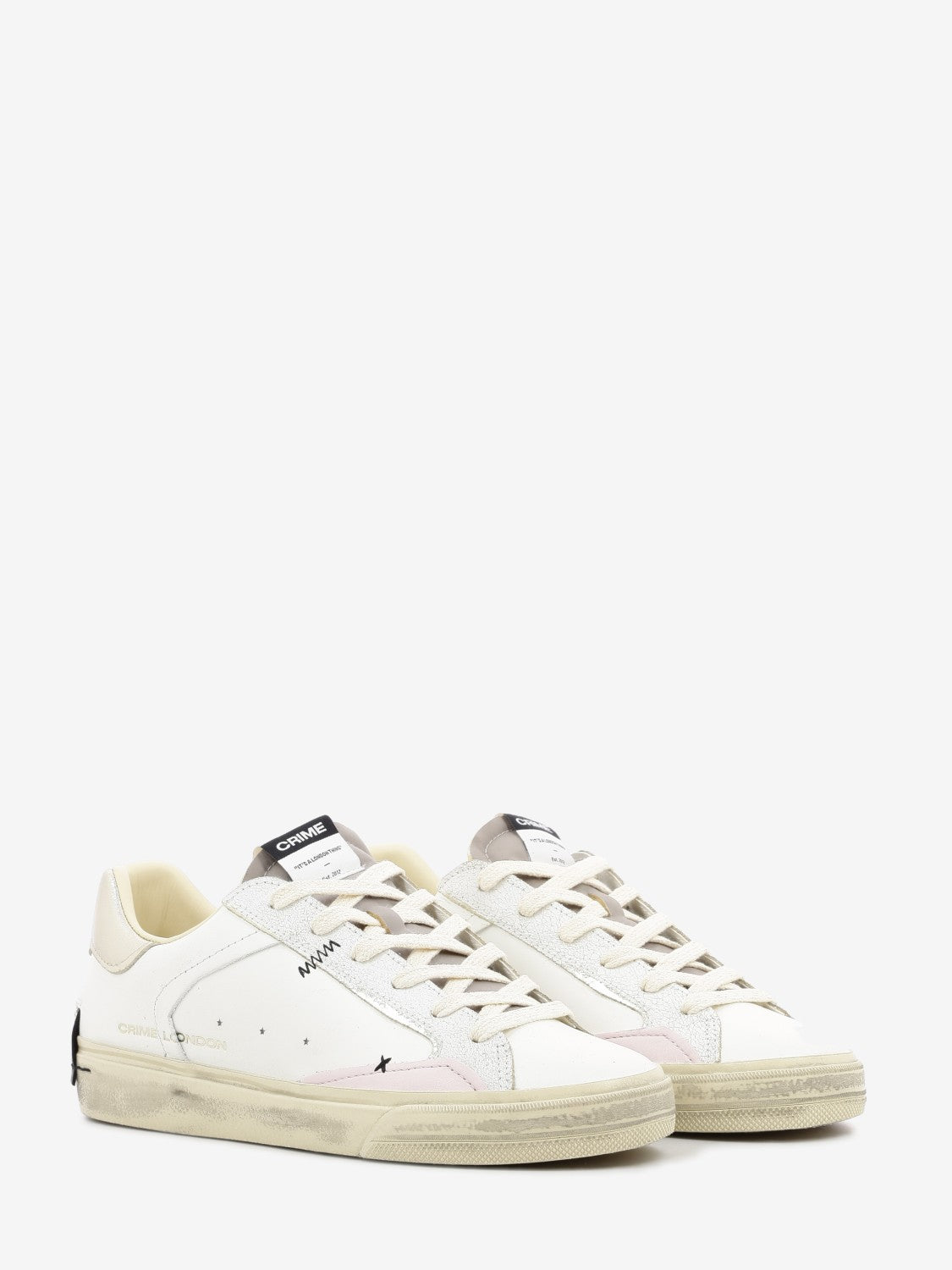 Sneakers Distressed bianco / oro