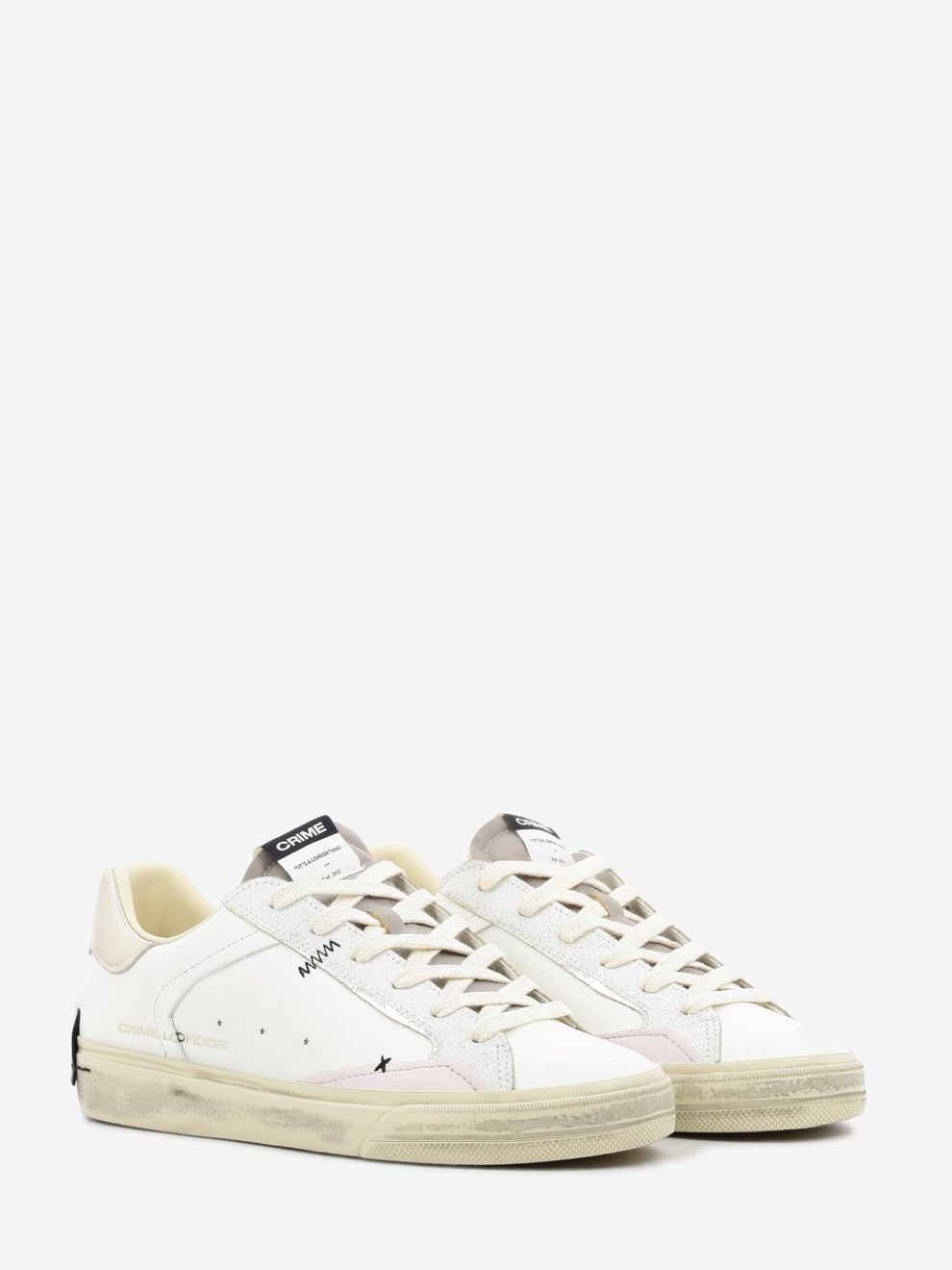 Sneakers Distressed bianco / oro