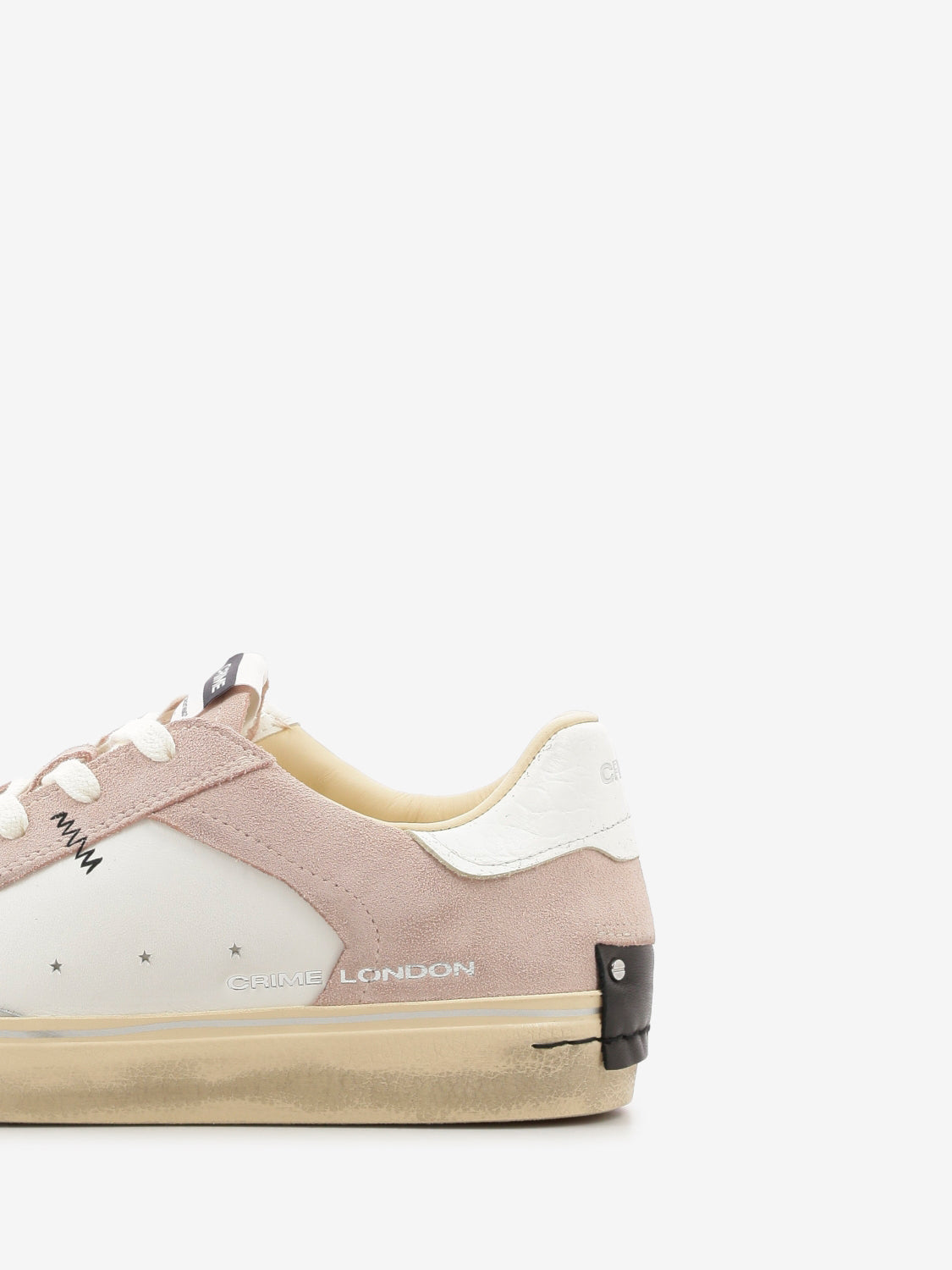 Sneakers Distressed bianco / rosa suede