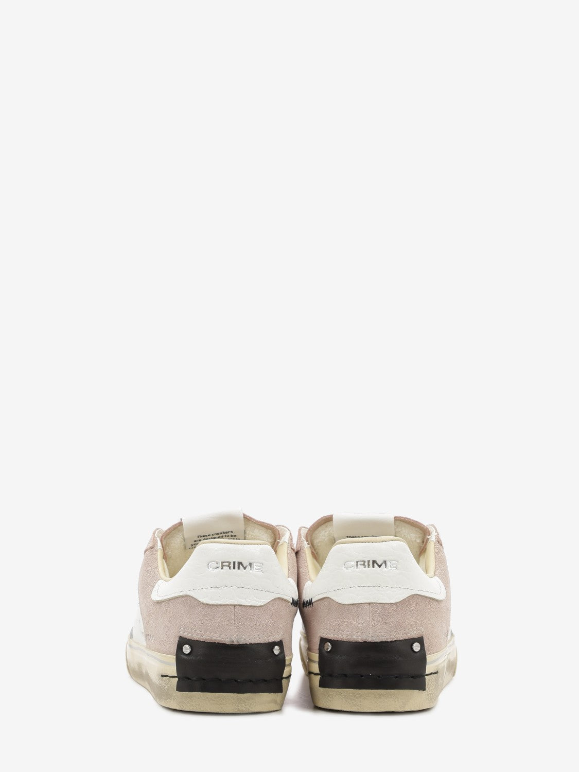 Sneakers Distressed bianco / rosa suede