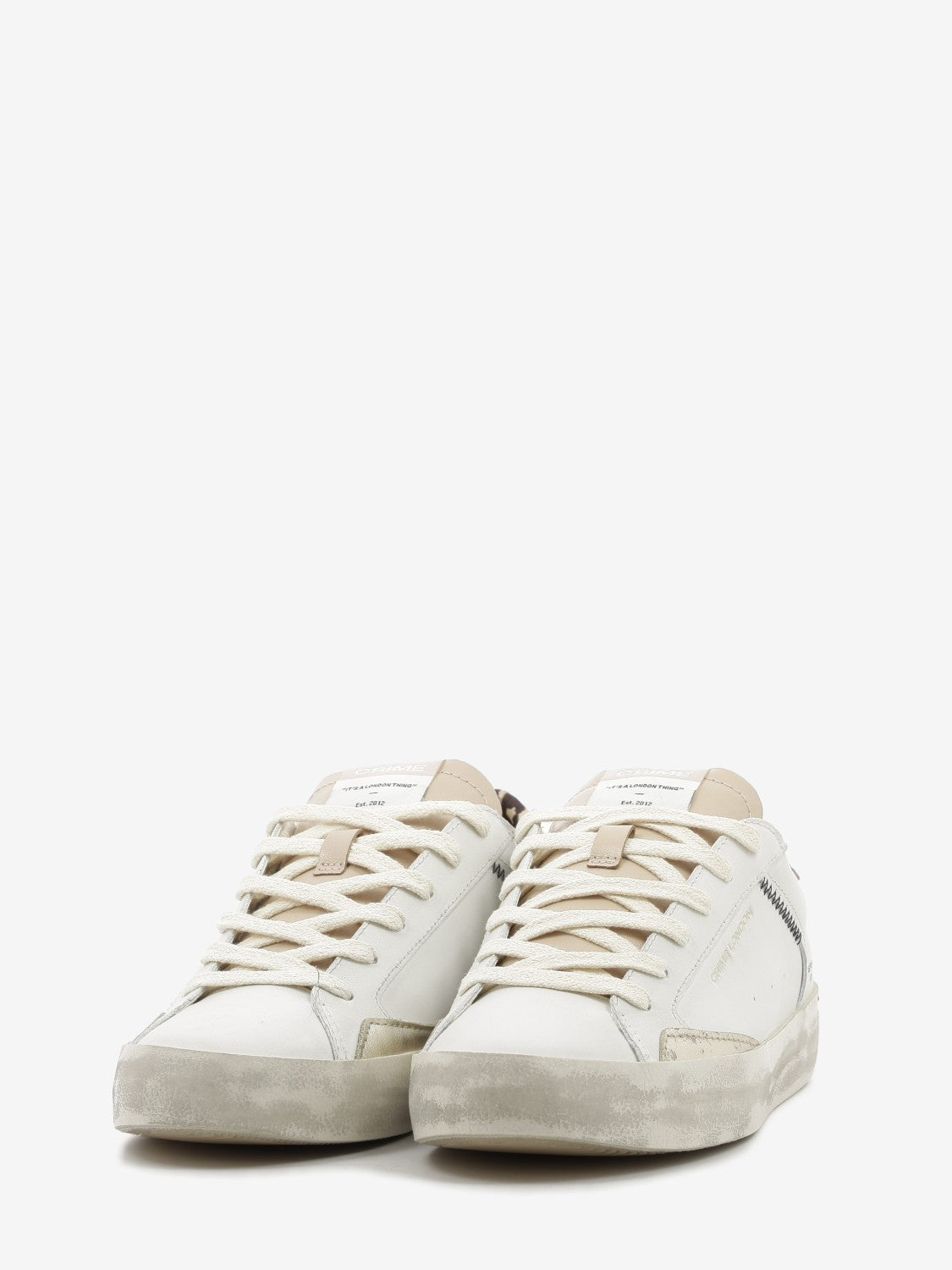 White / Pink Distressed Sneakers