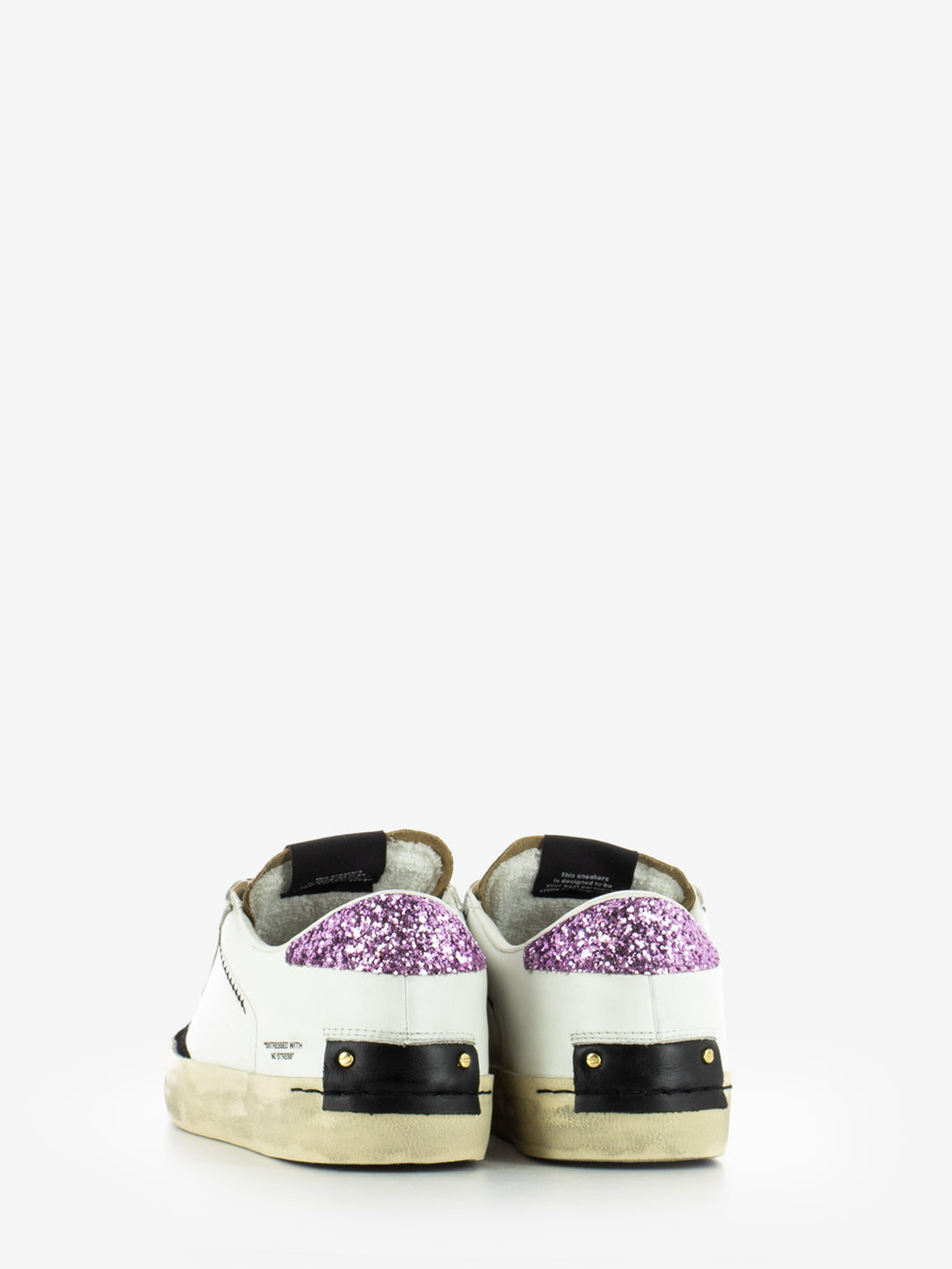 Distressed goldrush white sneakers