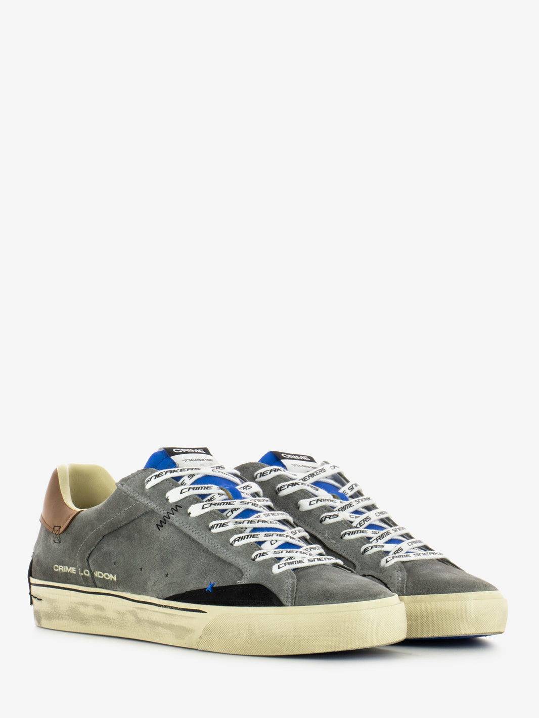 Gray / blue Distressed sneakers
