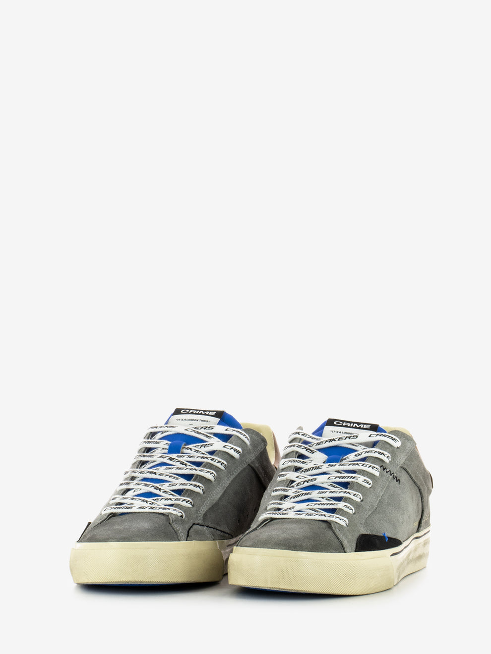 Gray / blue Distressed sneakers