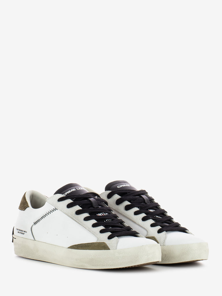 CRIME - Sneakers Distressed in pelle white