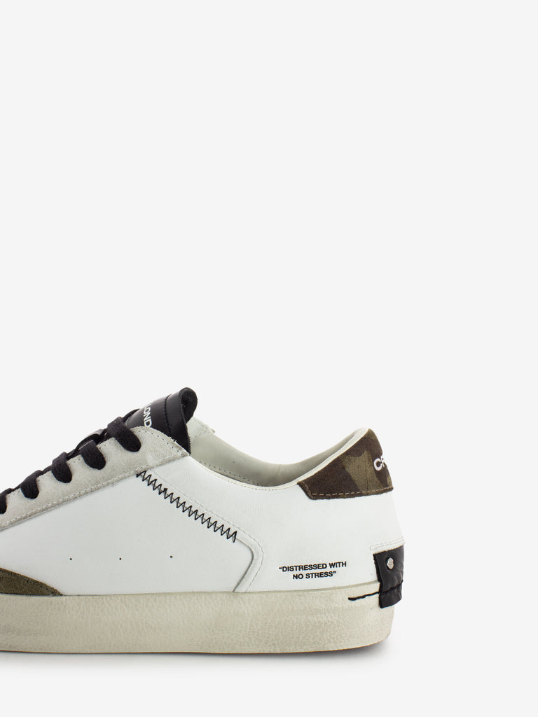 CRIME - Sneakers Distressed in pelle white