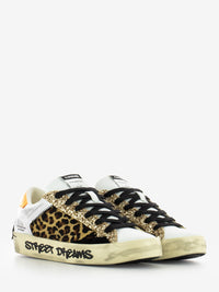 Distressed leopard glitz sneakers