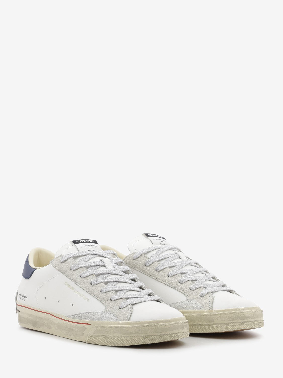 Sneakers Distressed LO bianche / blu