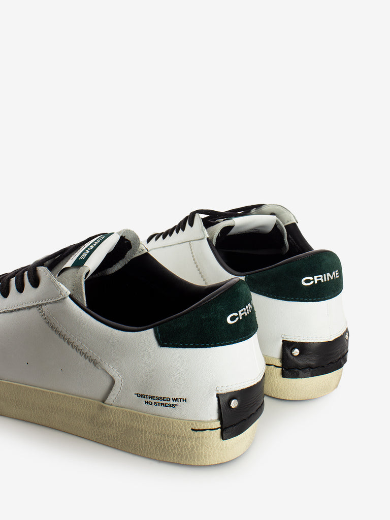 CRIME - Sneaker Distressed white / green