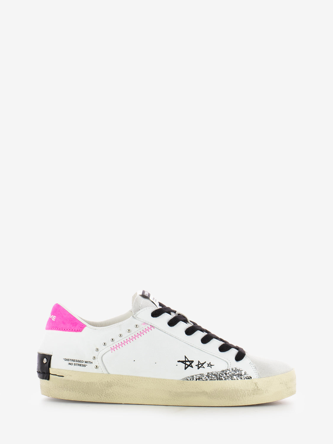 Sneaker Distressed white / pink