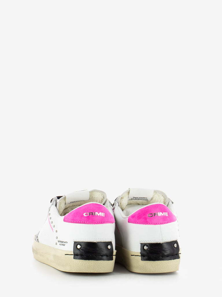 CRIME - Sneaker Distressed white / pink