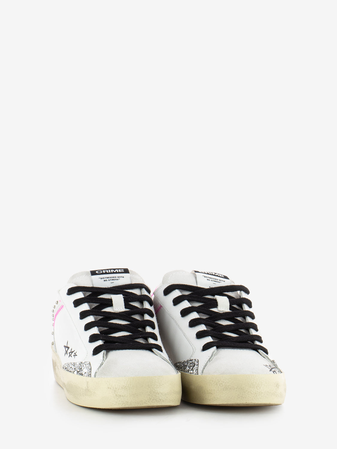 Sneaker Distressed white / pink