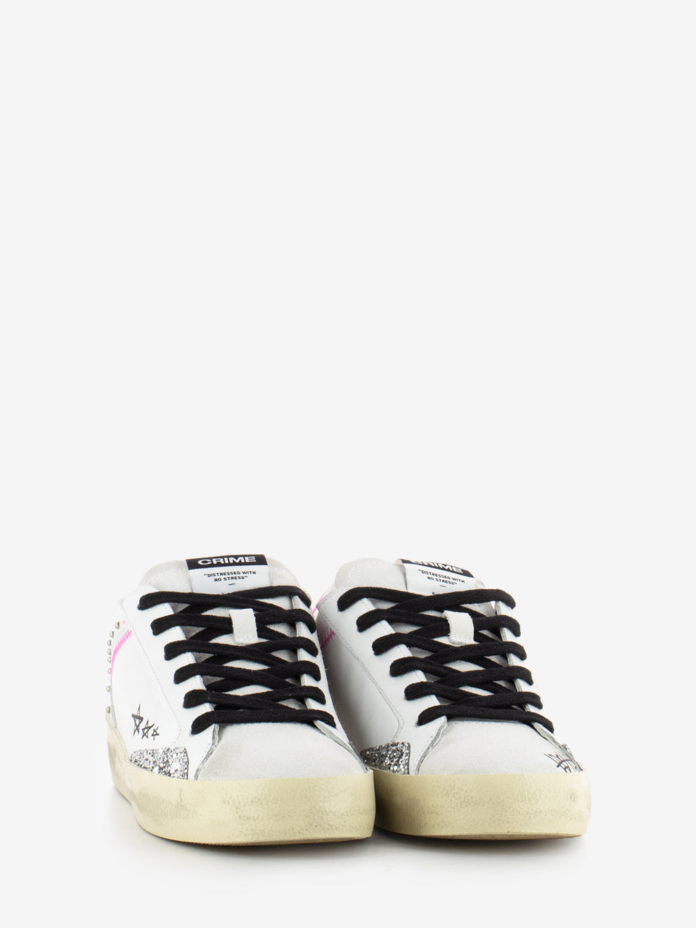 Sneaker Distressed white / pink