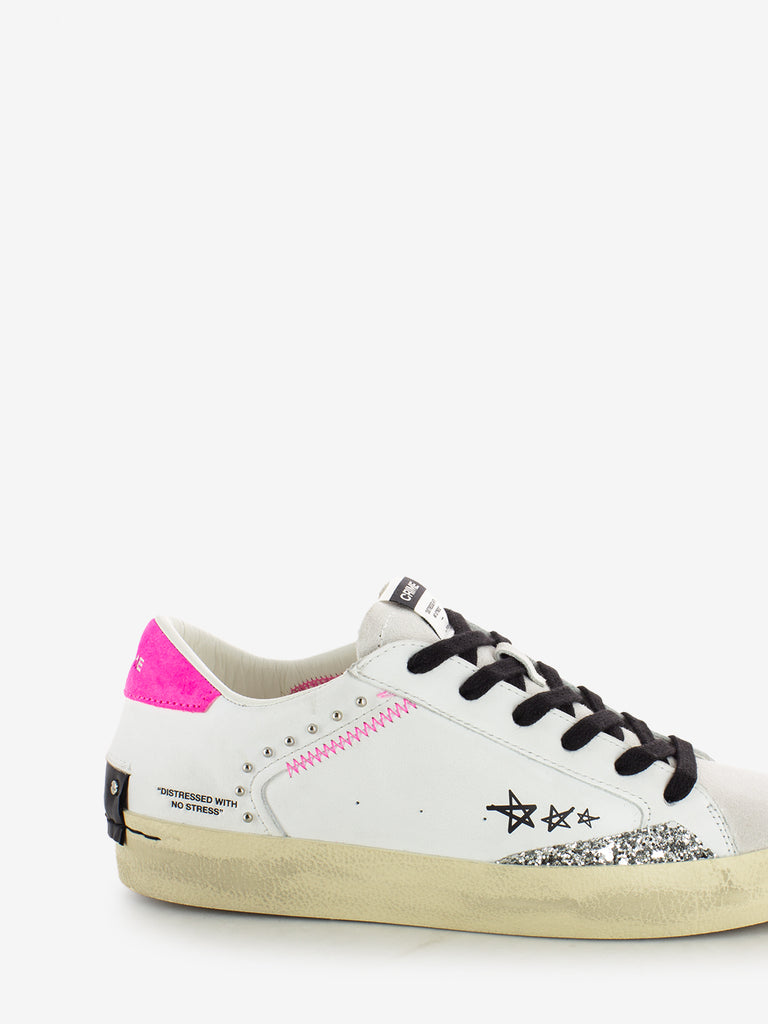 CRIME - Sneaker Distressed white / pink