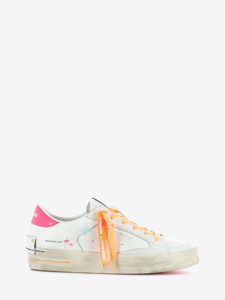 CRIME - Sneaker Sk8 deluxe bianco / arancio
