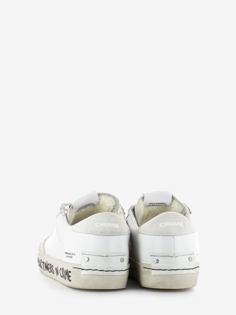 CRIME - Sneakers Distressed bianco