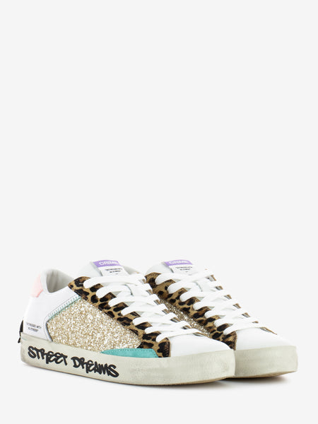 Sneakers Distressed bianco / animalier