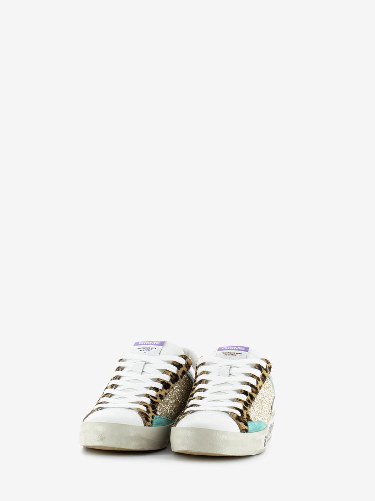 CRIME - Sneakers Distressed bianco / animalier