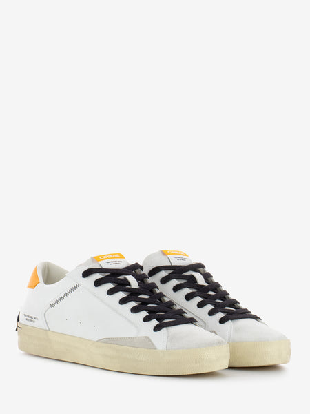 Sneakers distressed bianco / arancio