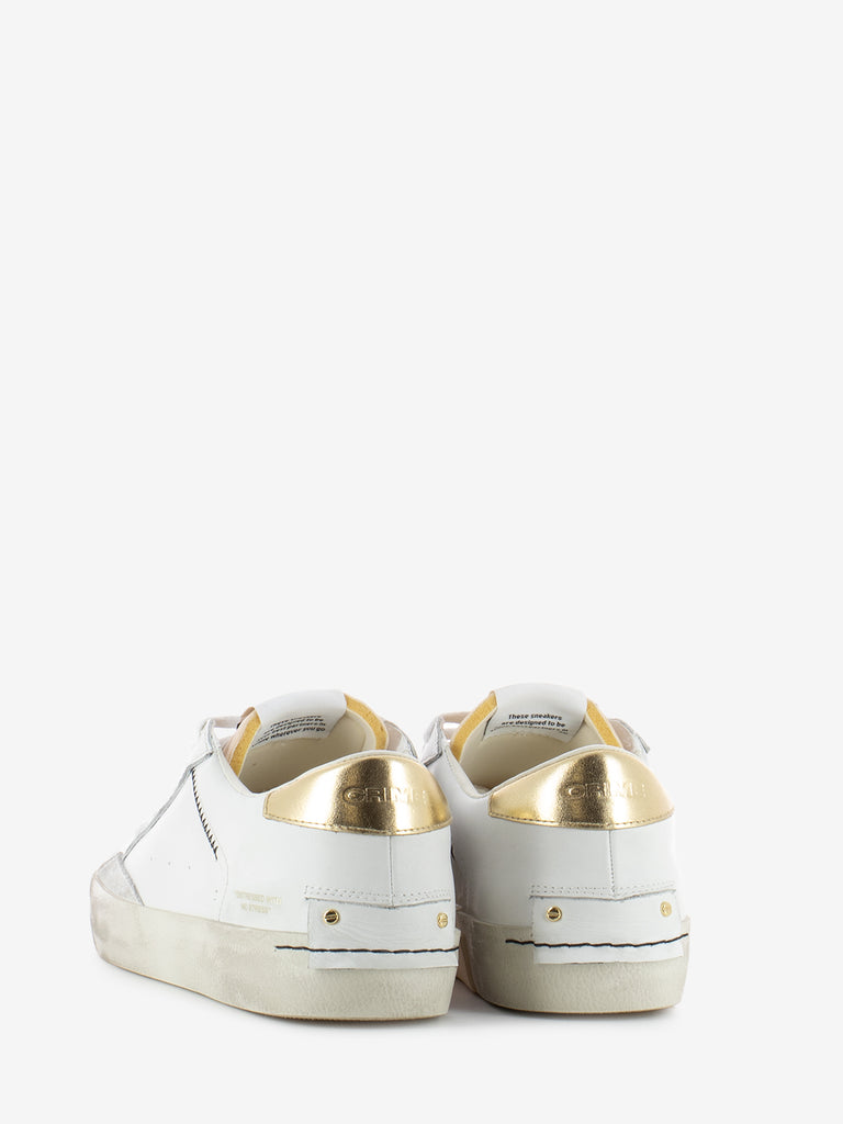 CRIME - Sneakers Distressed bianco / oro