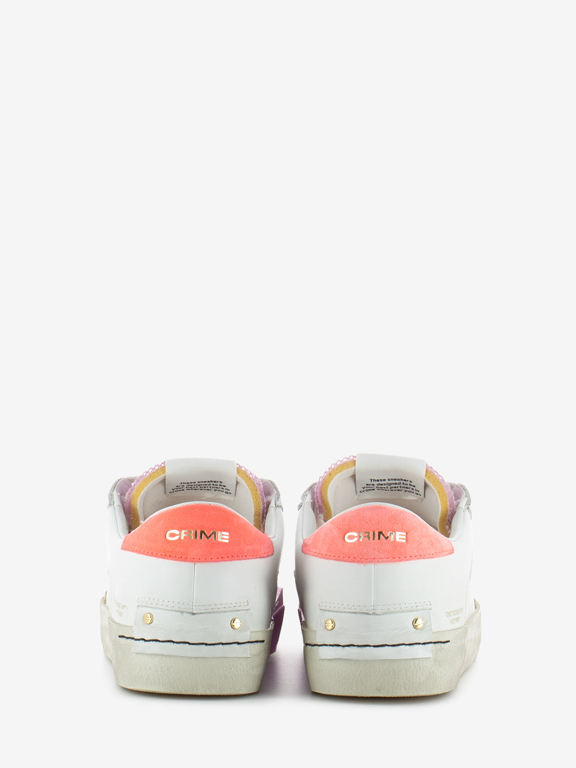 Sneakers Distressed bianco / rosa