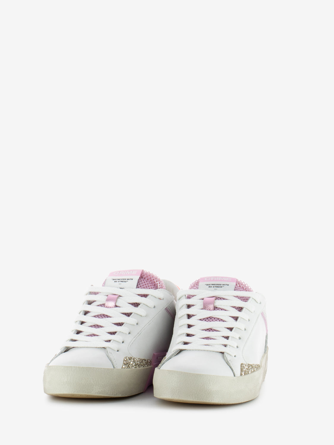 Sneakers Distressed bianco / rosa