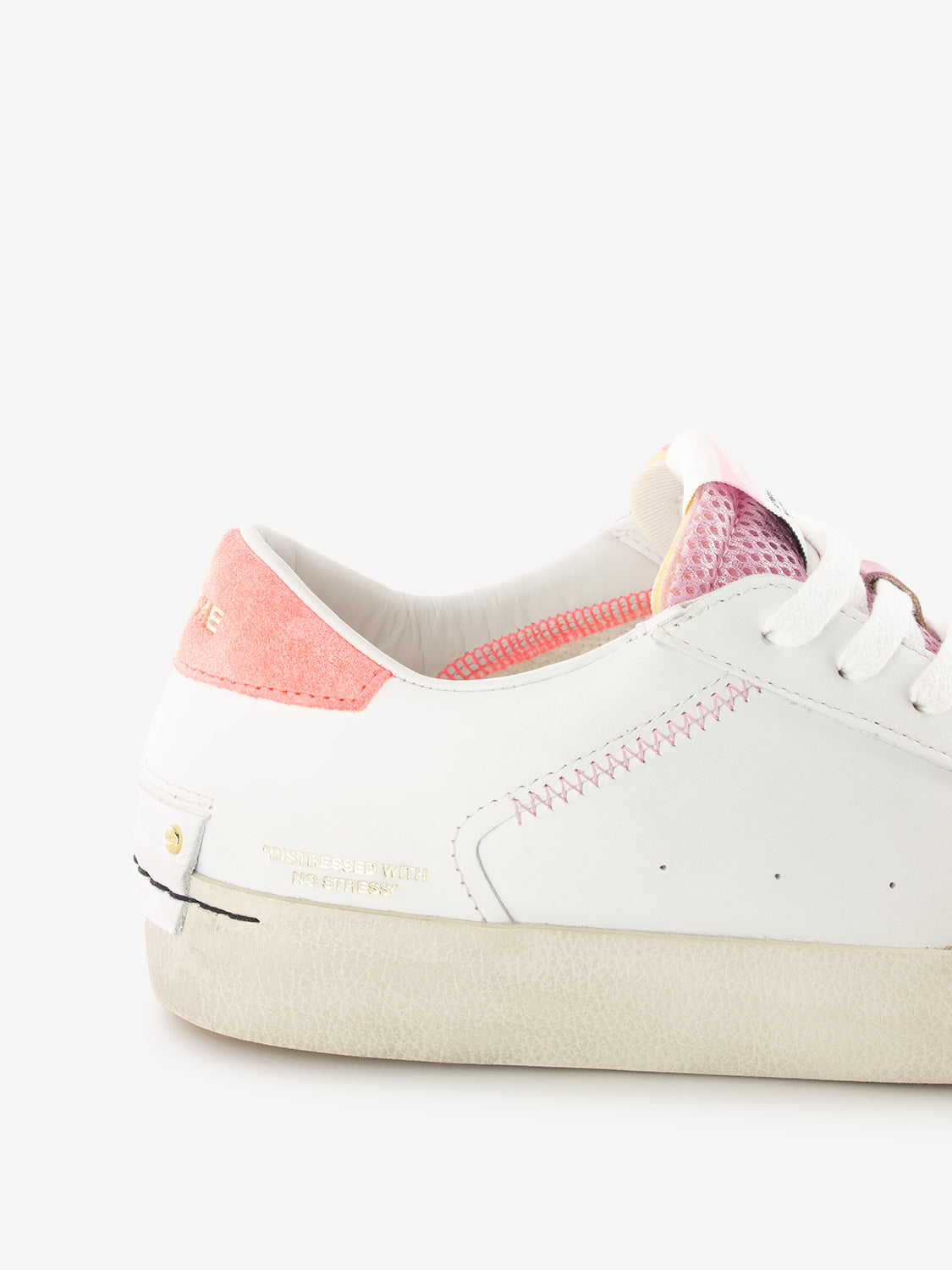 Sneakers Distressed bianco / rosa
