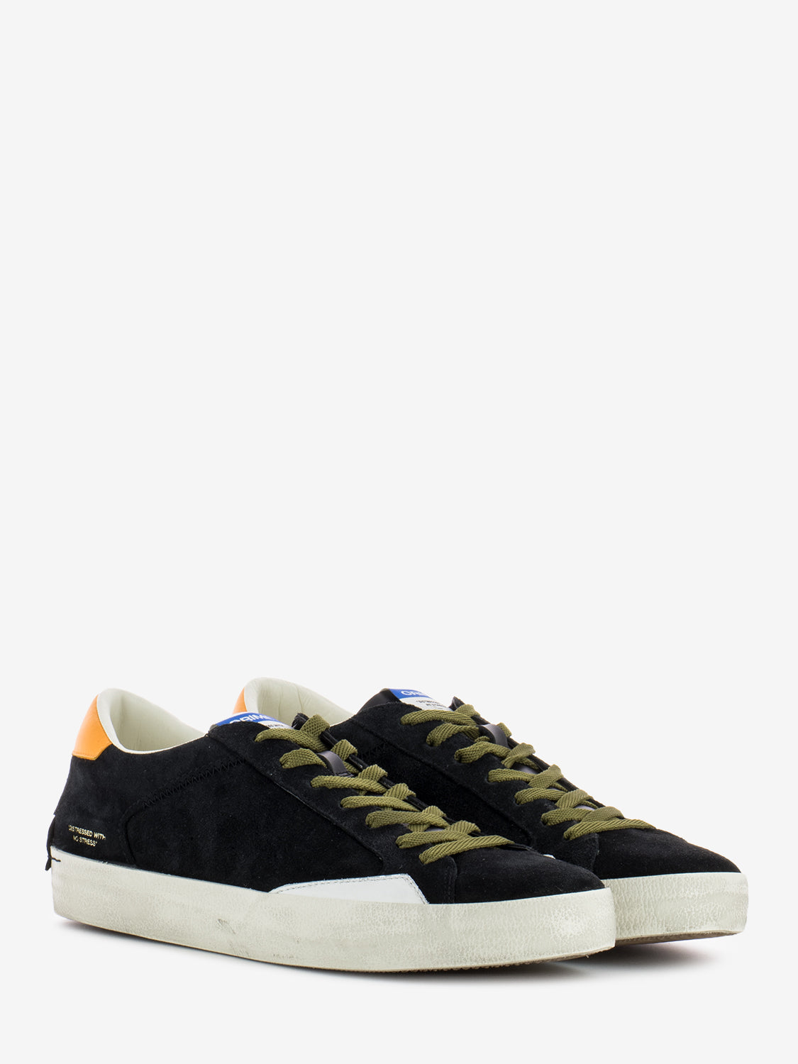 Sneakers distressed in camoscio nero
