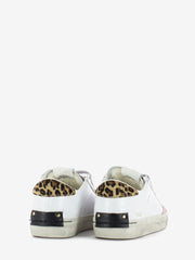 CRIME - Sneakers distressed white / animalier