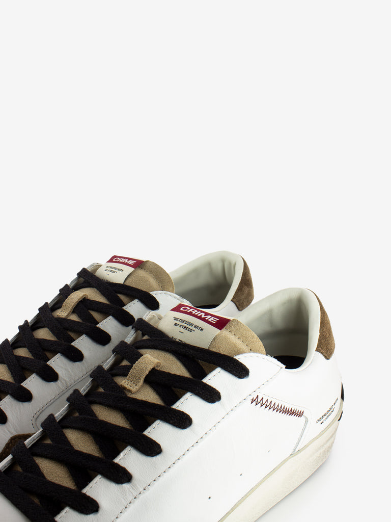 CRIME - Sneakers distressed white / brown