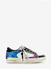 CRIME - Sneakers Sk8 Deluxe bianco / animalier / glitter