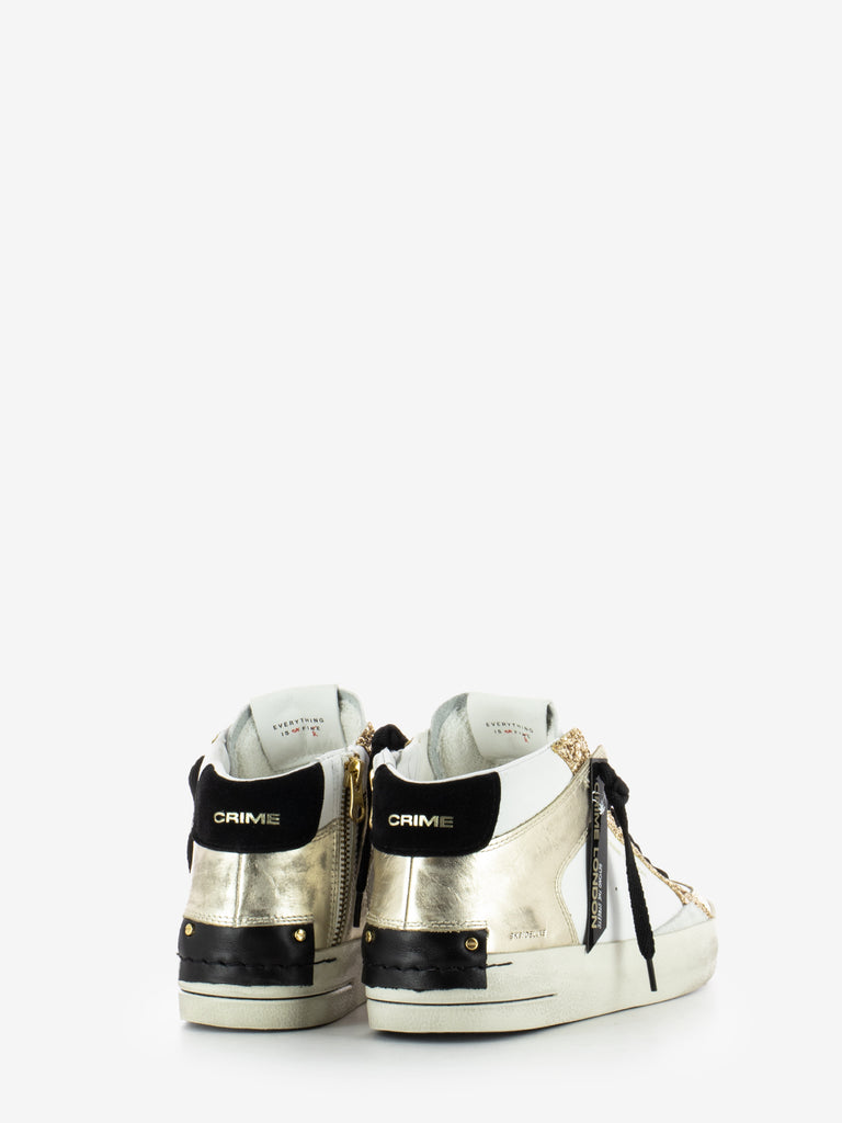 CRIME - Sneakers SK8 deluxe mid white / gold