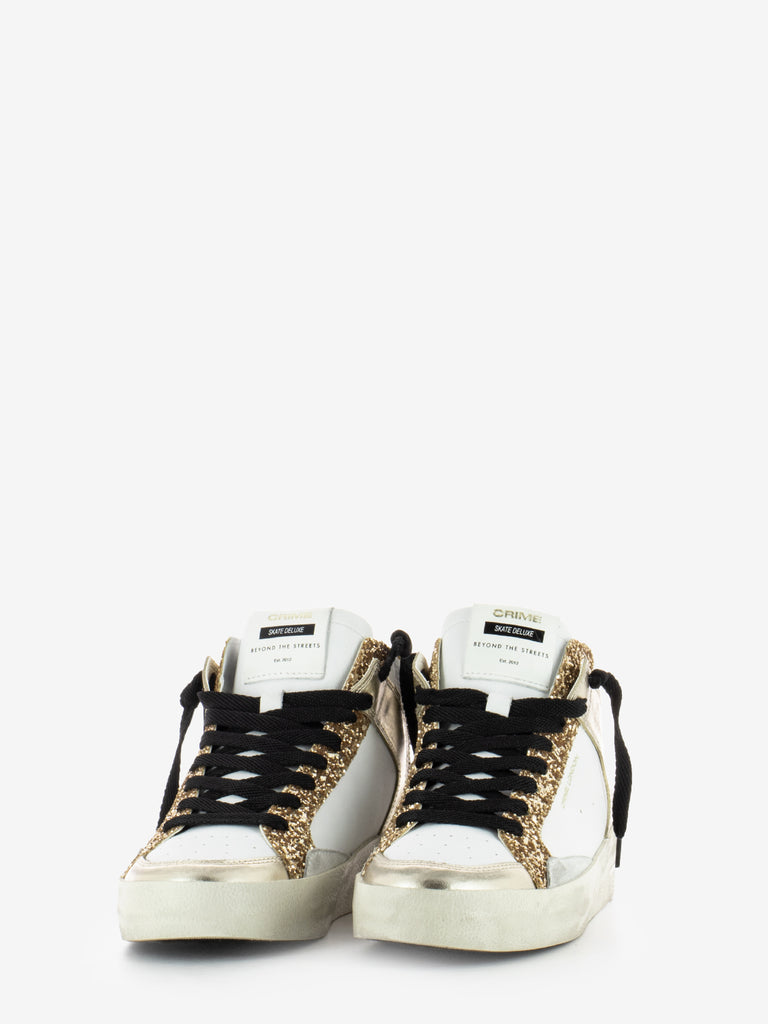 CRIME - Sneakers SK8 deluxe mid white / gold