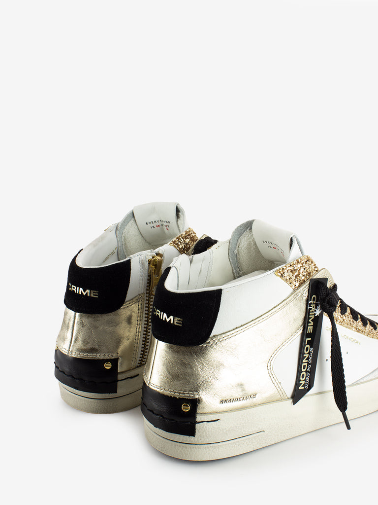 CRIME - Sneakers SK8 deluxe mid white / gold