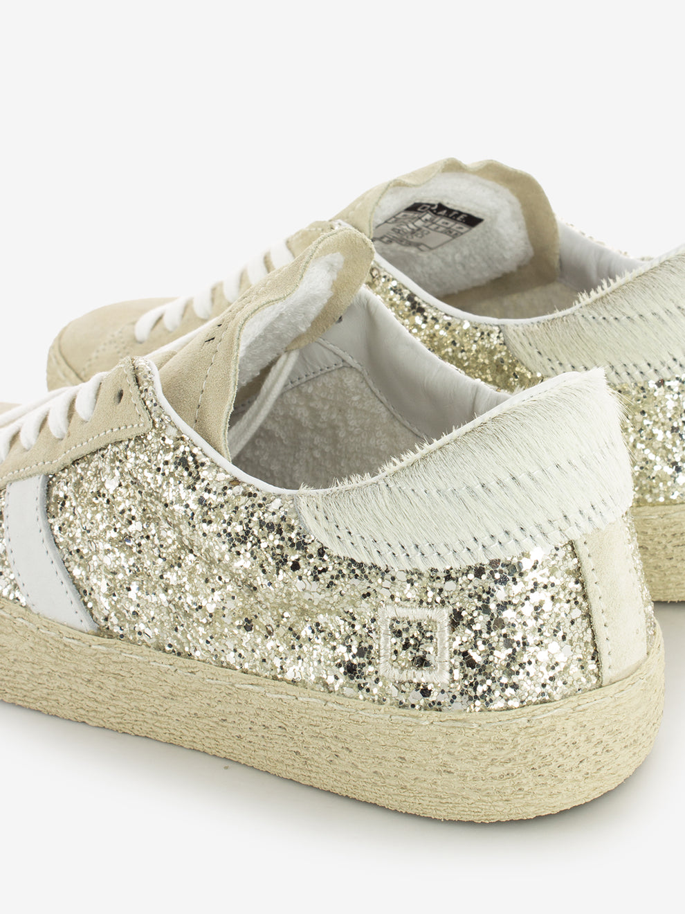 Sneakers Hill low glitter platinum