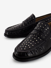 Mocassini con borchie nero / argento
