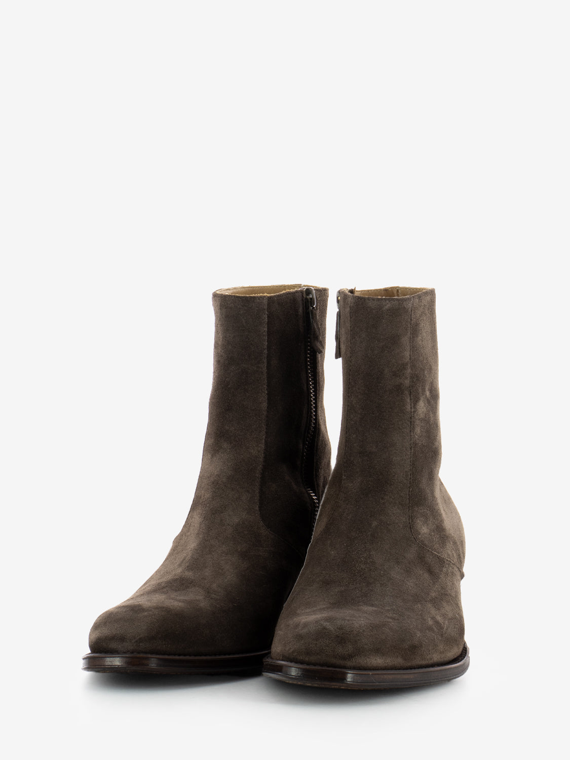 Stivaletti in suede a punta quinoa