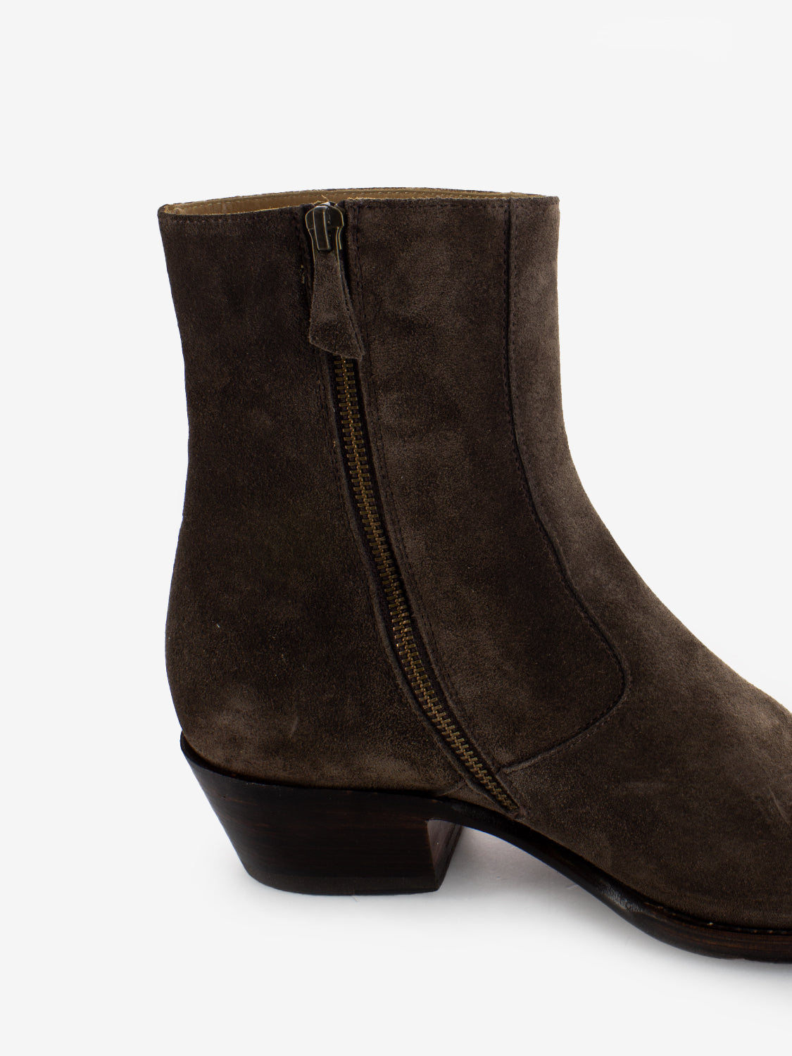 Stivaletti in suede a punta quinoa