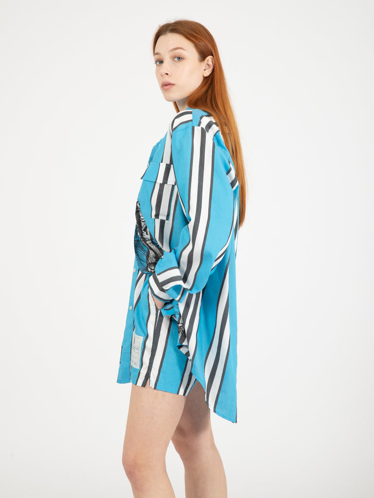 DANILO PAURA - Camicia Erzin Oversized light blue / white