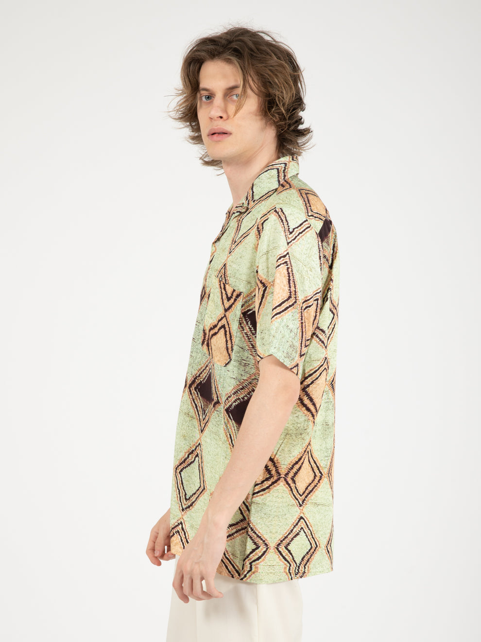 Camicia Jeremy bowling light green / pink