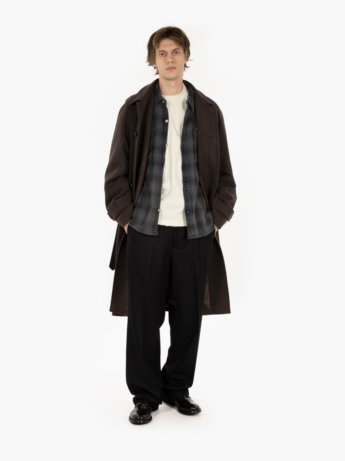 Cappotto Arthur con spalle raglan dark brown