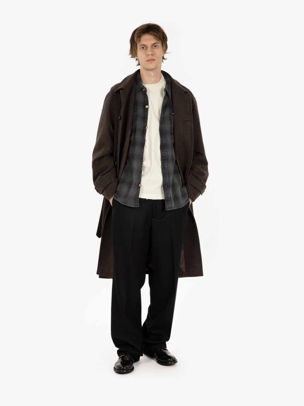 Cappotto Arthur con spalle raglan dark brown