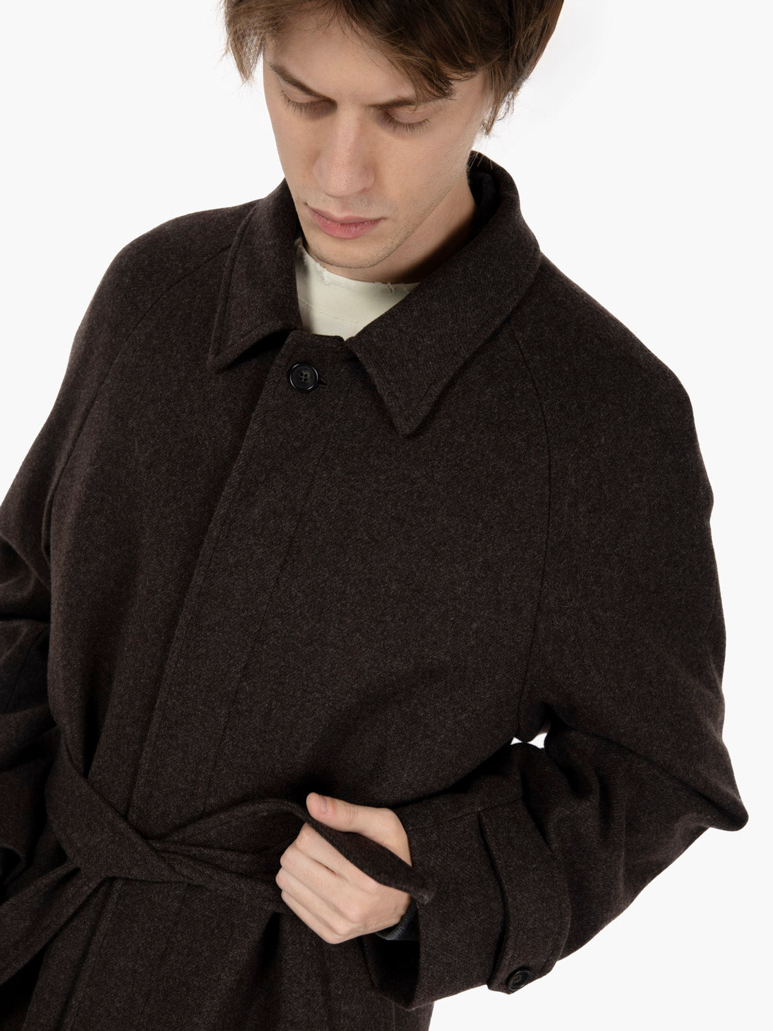 Cappotto Arthur con spalle raglan dark brown