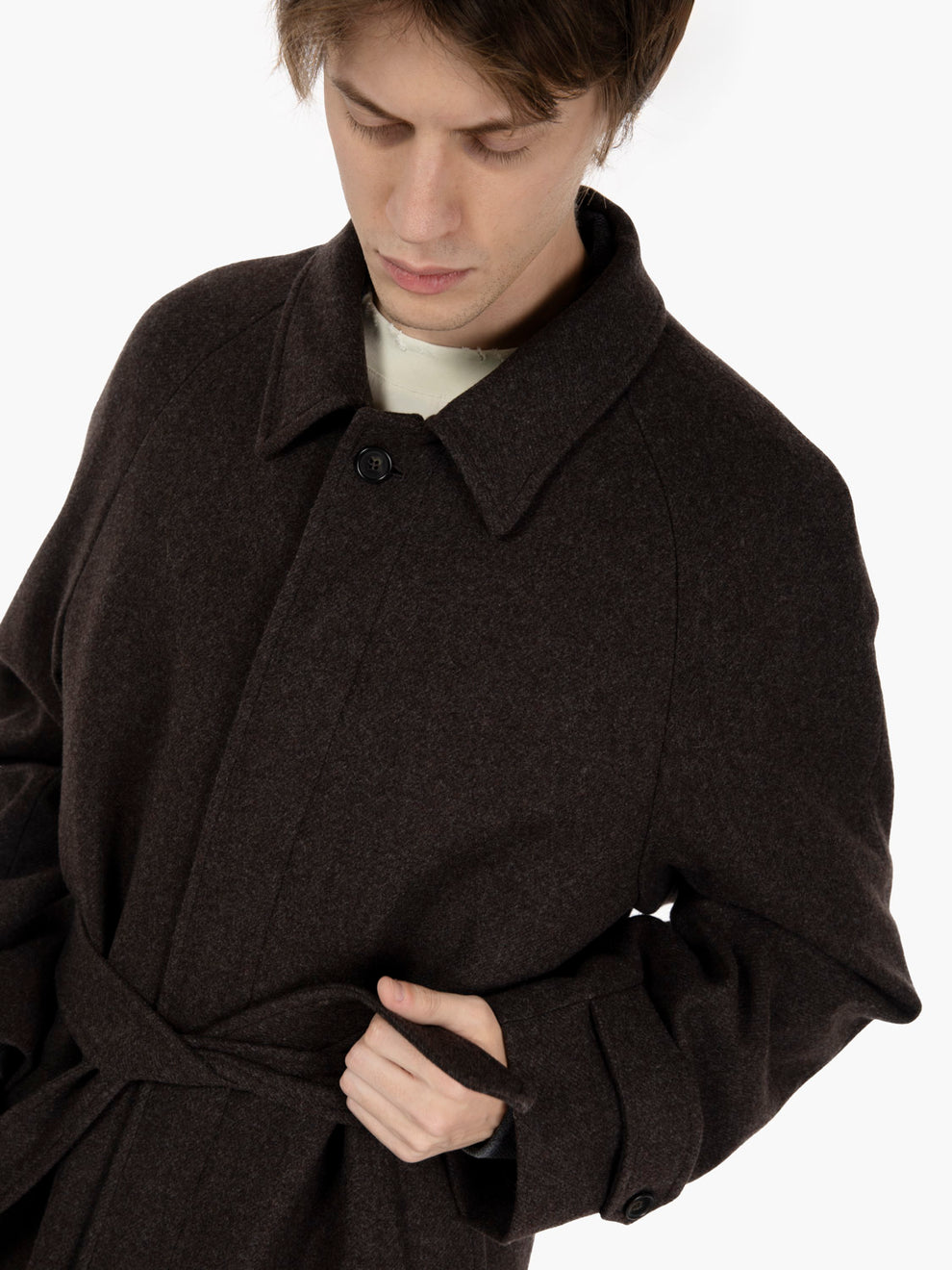 Cappotto Arthur con spalle raglan dark brown
