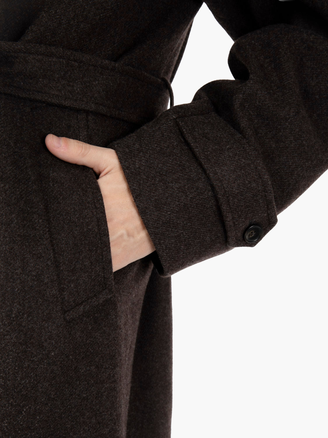 Cappotto Arthur con spalle raglan dark brown