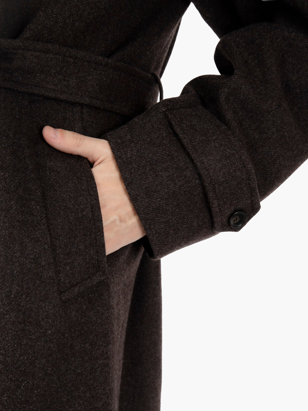 Cappotto Arthur con spalle raglan dark brown