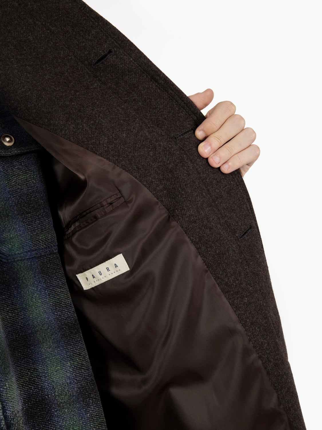 Cappotto Arthur con spalle raglan dark brown