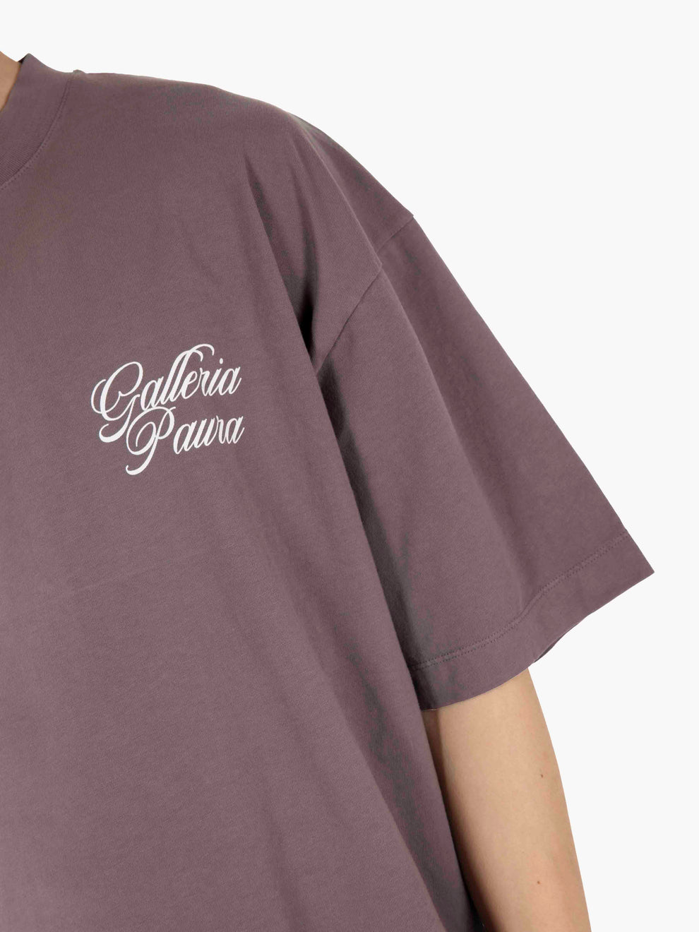 Costa oversized tee stampa lettering plum