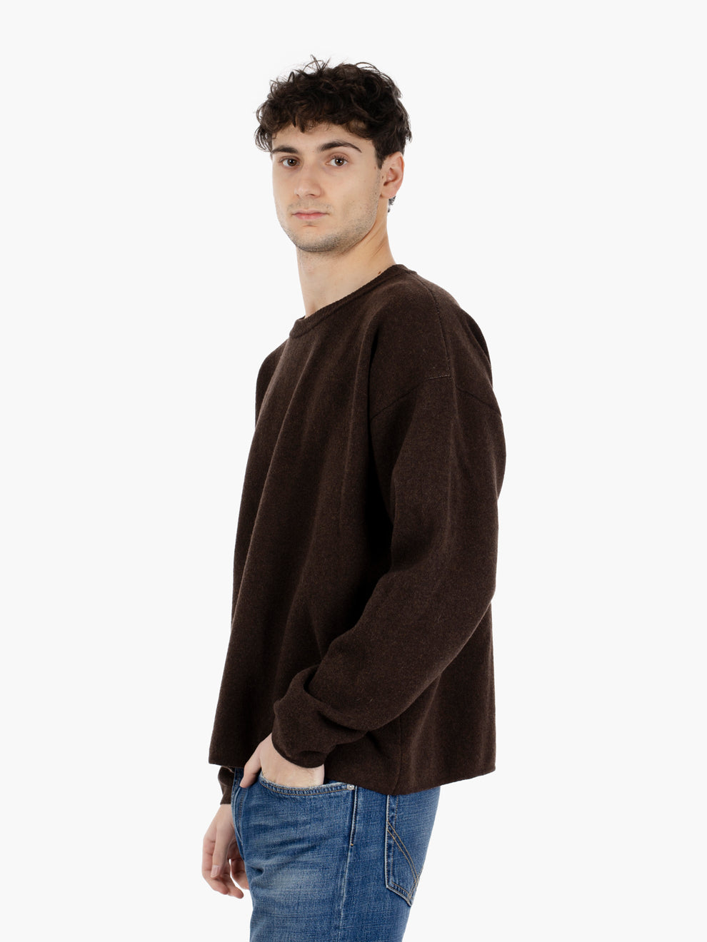 CREWNECK SWEATER WOOL BROWN GALLERY ORESTE_BROWN